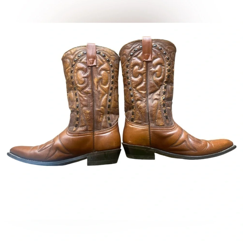 Men’s Vintage Lariat Leather Cowboy Boots #20815 size 8.5